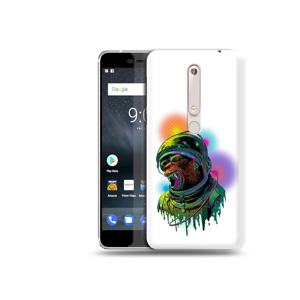 

Чехол MyPads Tocco для Nokia 6 медведь космонавт, Прозрачный, Tocco