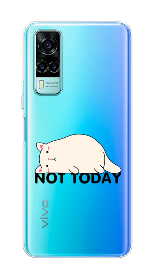 

Чехол на Vivo Y31 "Cat not today", Белый;розовый;черный, 263750-1