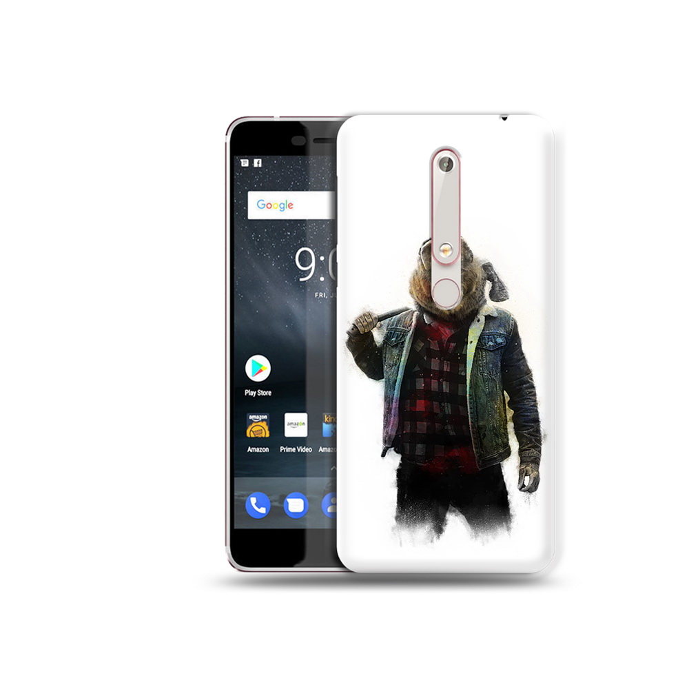

Чехол MyPads Tocco для Nokia 6 медведь с топором, Прозрачный, Tocco