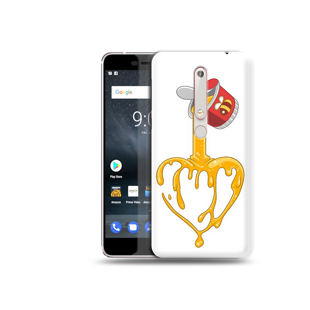 

Чехол MyPads Tocco для Nokia 6 медовое сердце, Прозрачный, Tocco