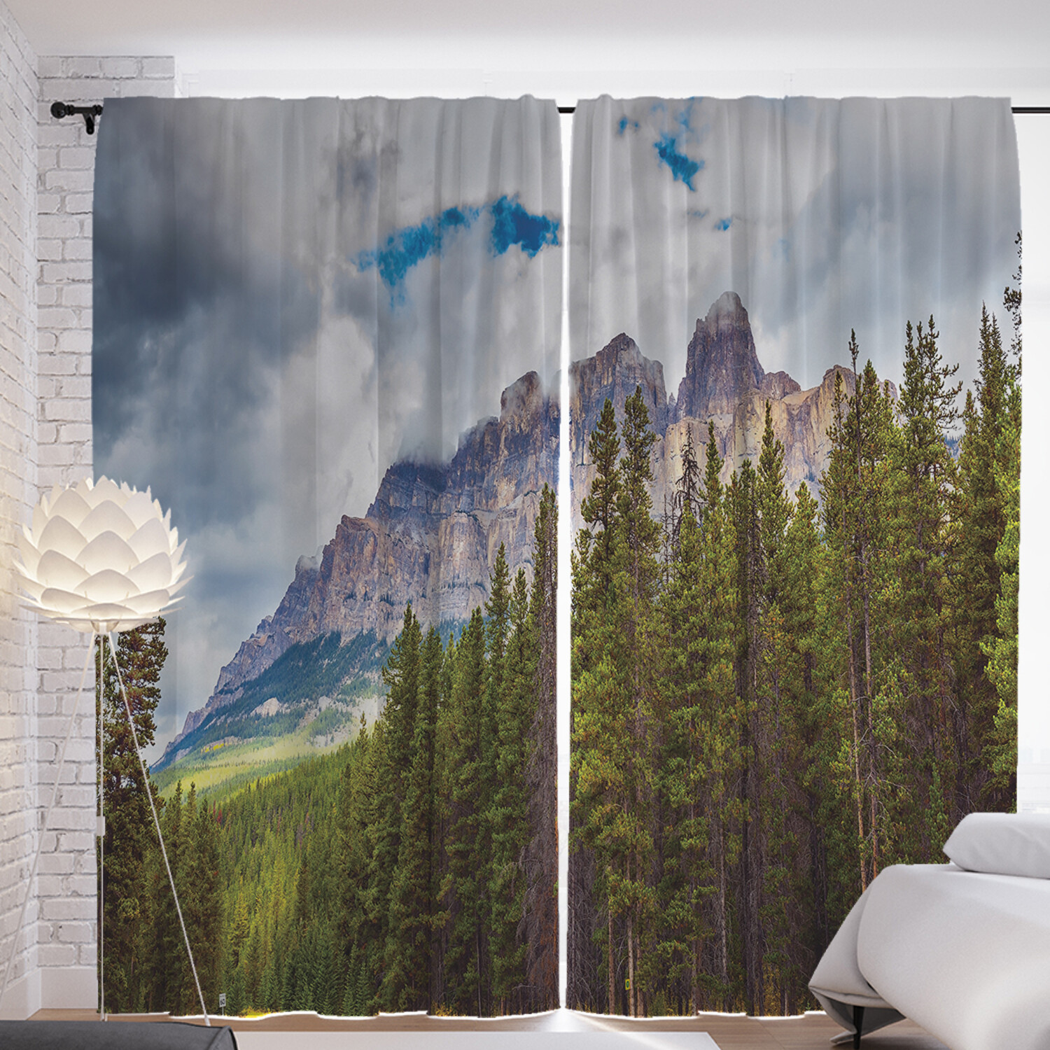 

Шторы с фотопечатью JoyArty "Величавые горы" из сатена, 290х265 см, Величавые горы