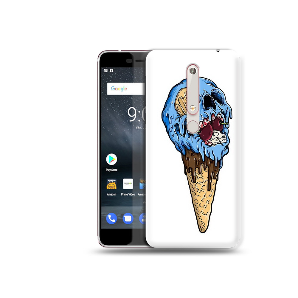 

Чехол MyPads Tocco для Nokia 6 мороженное череп, Прозрачный, Tocco