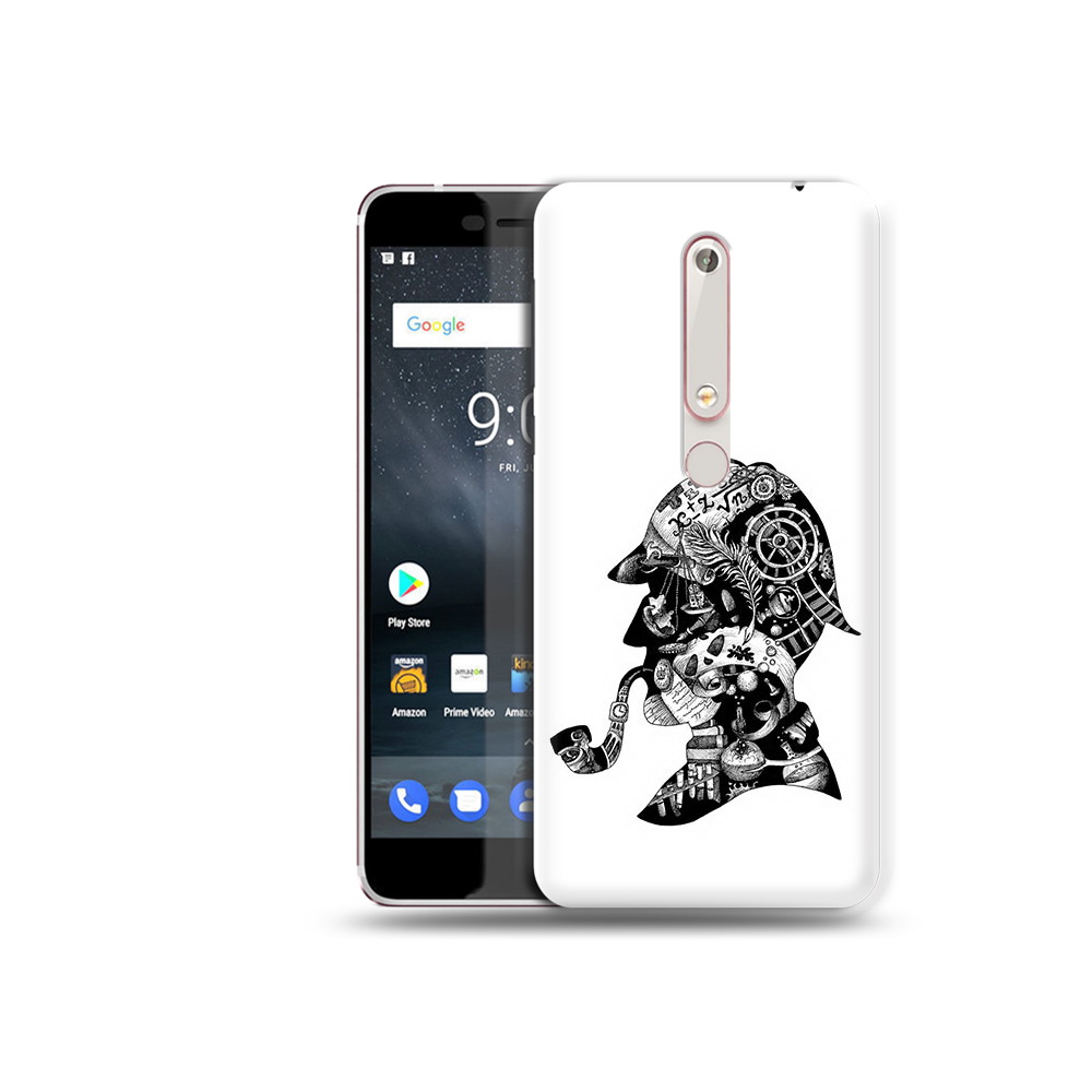 

Чехол MyPads Tocco для Nokia 6 мужчина с трубкой абстракция, Прозрачный, Tocco