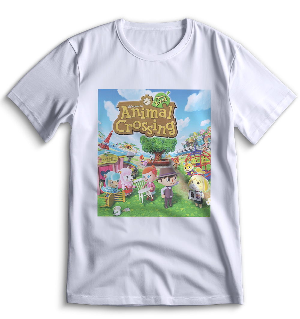 Белая футболка Top T-shirt с принтом Animal Crossing 0015, размер L.