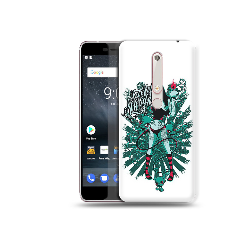 

Чехол MyPads Tocco для Nokia 6 нарисованная девушка в татуировках, Прозрачный, Tocco