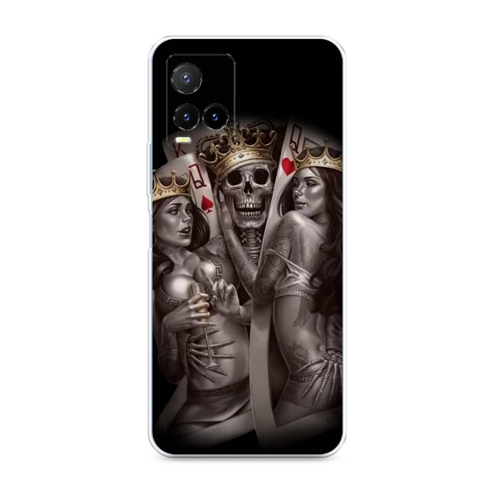 

Чехол для Vivo Y33s/Y21 "Карты король и королевы", Серый;желтый, 265850-6
