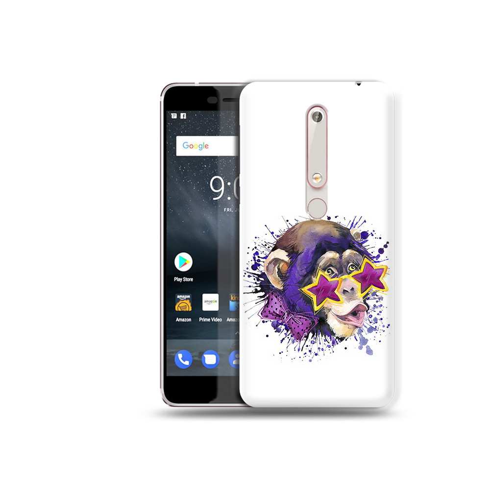 

Чехол MyPads Tocco для Nokia 6 обезьяна в очках, Прозрачный, Tocco