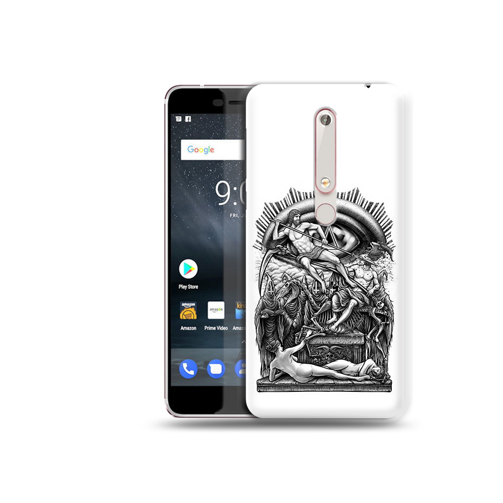 

Чехол MyPads Tocco для Nokia 6 оракул черно белый, Прозрачный, Tocco
