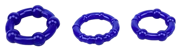 Набор из 3 стимулирующих колец Chisa Beaded Cock Rings синий