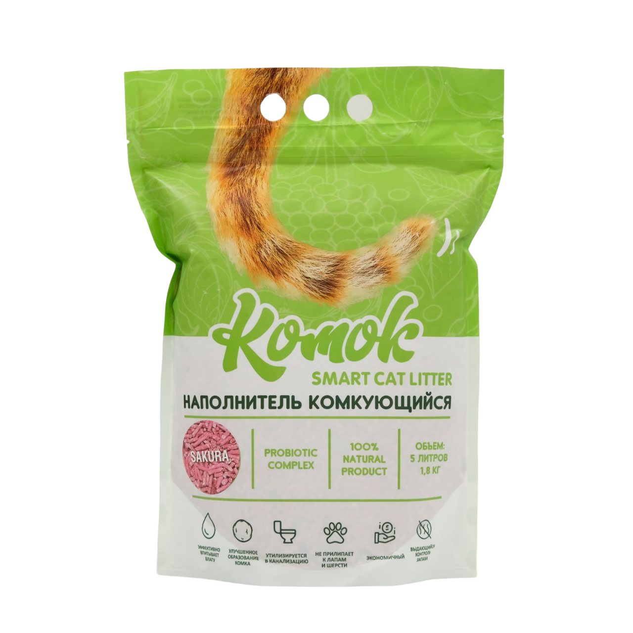 

Наполнитель Комок Sakura, тофу, 5 л