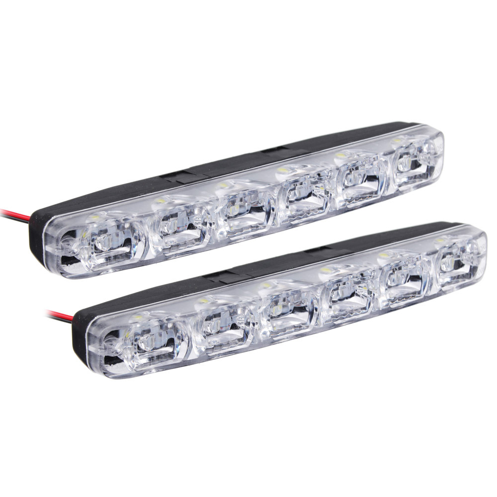 Дневные ходовые огни NEW GALAXY, LED 6шт., пласт. корп., 155мм, 12V, белый, 2шт.