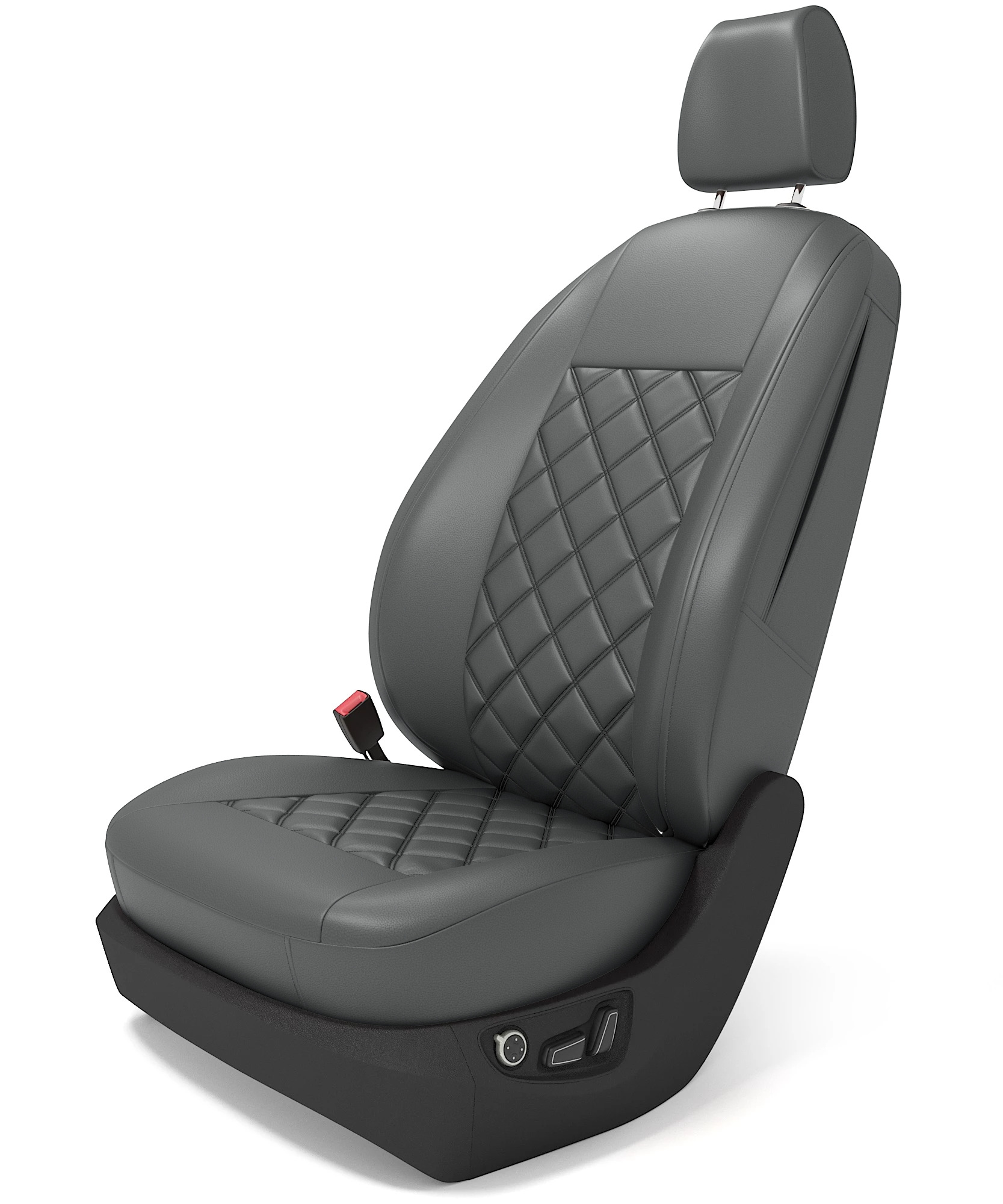 фото Чехлы на сиденья renault symbol 2 2008-2012/экокожа серый/двойной ромб 2/3 (мод.552-10) b&m