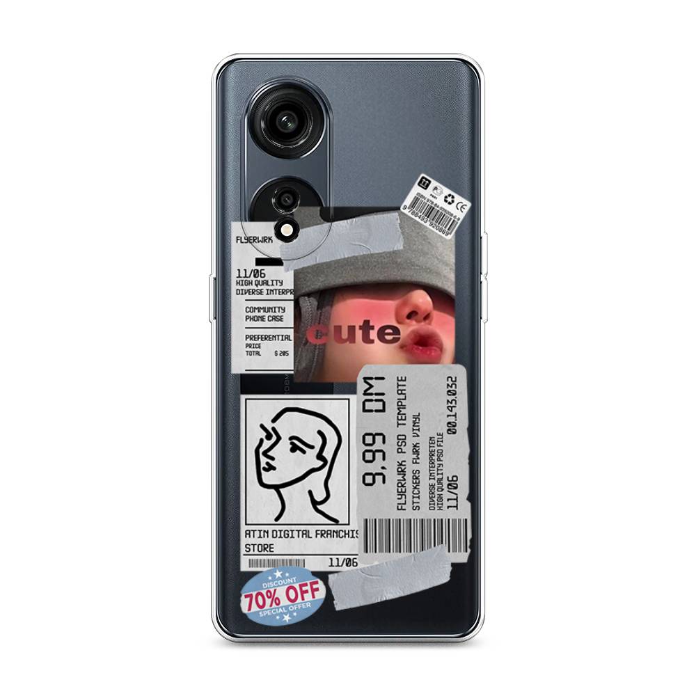 

Чехол на Oppo A1 Pro "Cute girl collage", Розовый;серый;голубой, 2512250-6