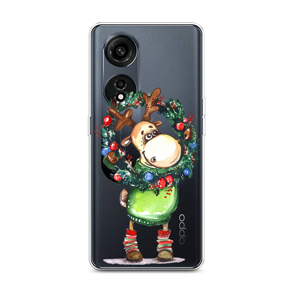 

Чехол для Oppo A1 Pro "Олень с новогодним венком", 2512250-4
