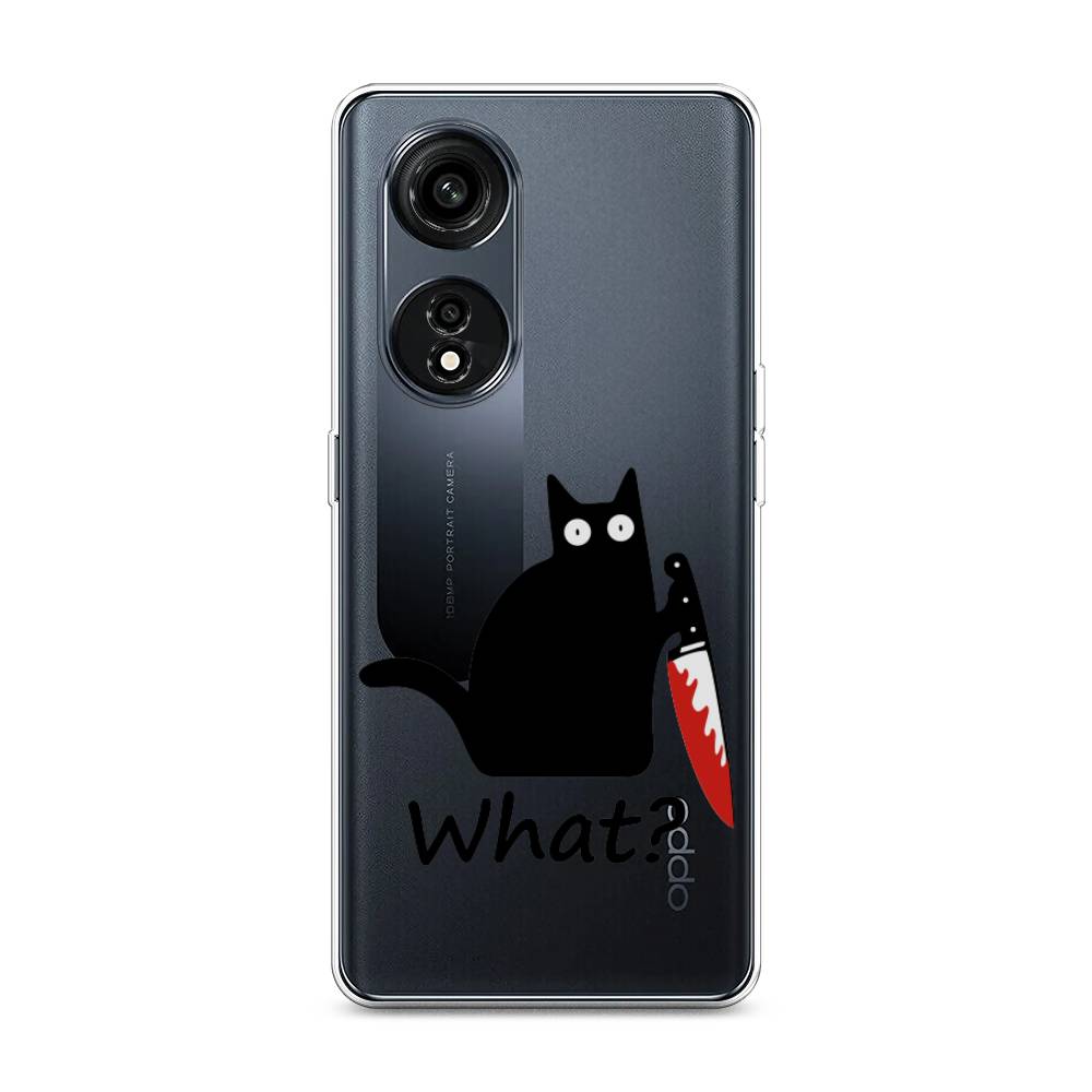 

Чехол на Oppo A1 Pro "Котик с ножом", Черный;красный, 2512250-6