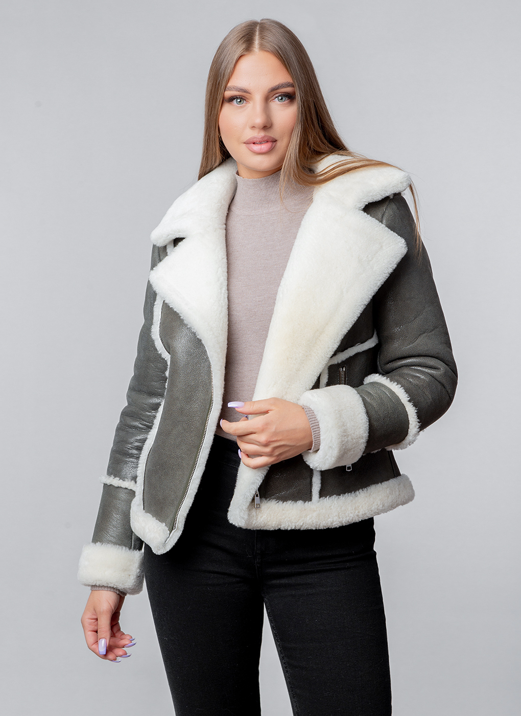 

Дубленка женская Каляев 56257 зеленая 44 RU, 56257