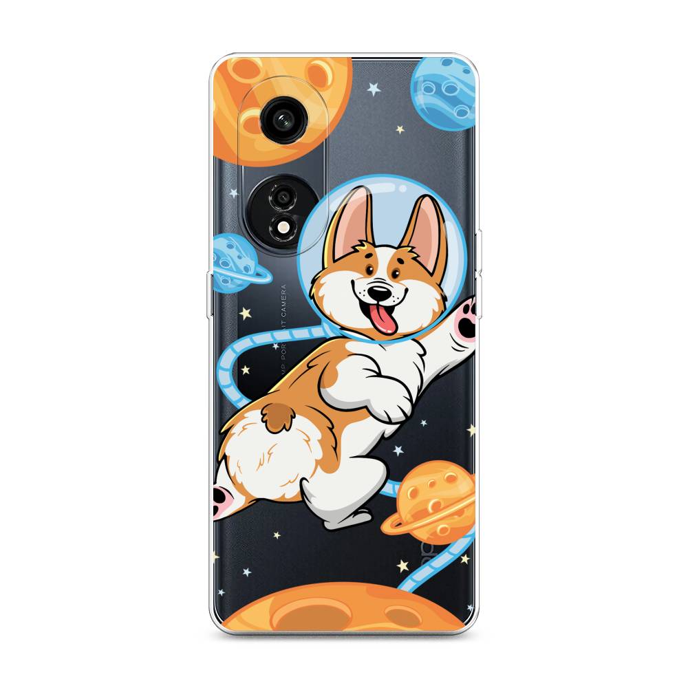 

Чехол на Oppo A1 Pro "Корги-космонавт", Голубой;бежевый;белый, 2512250-1
