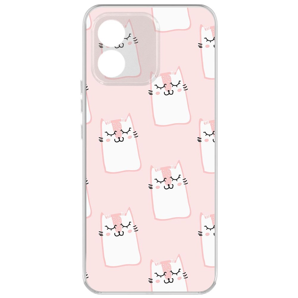 

Чехол-накладка Krutoff Clear Case Котики паттерн для Honor X5, Прозрачный