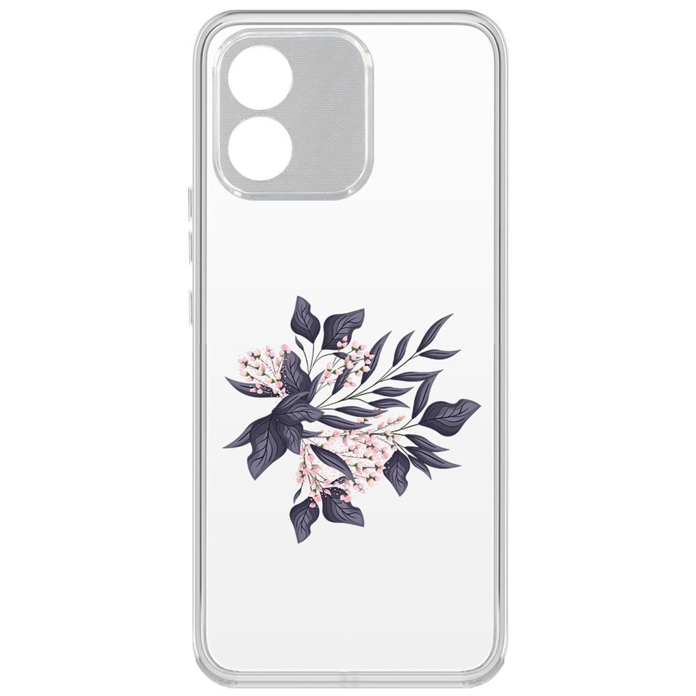 

Чехол-накладка Krutoff Clear Case Розовые бутоны для Honor X5, Прозрачный