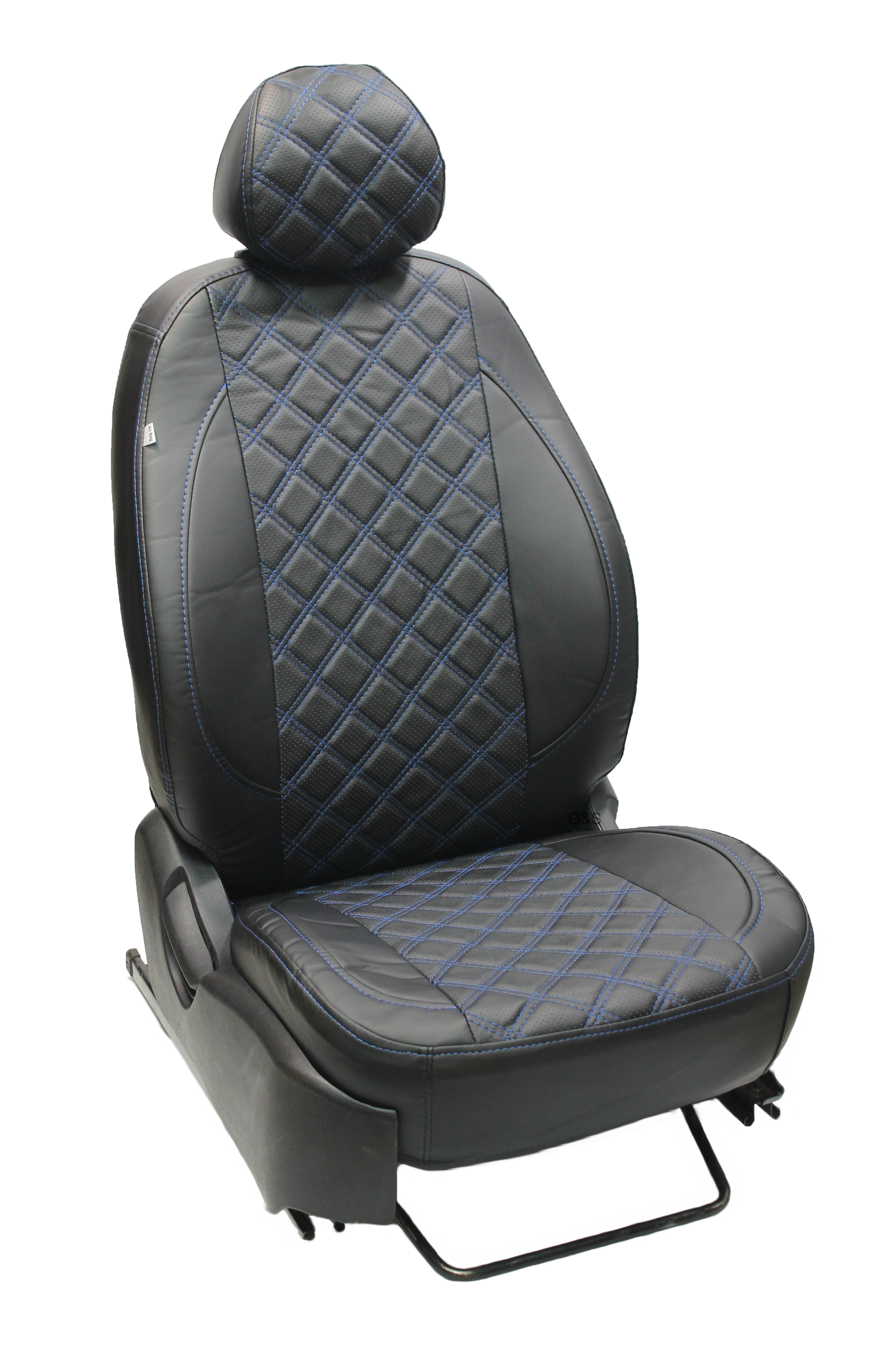 

Авточехлы G&S Premium для HAVAL JOLION (2021-н.в.) ромб синяя нить GS00003 комплект, Черный;синий, Haval