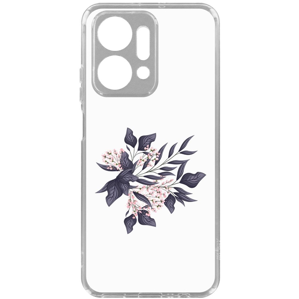 

Чехол-накладка Krutoff Clear Case Розовые бутоны для Honor X7a, Прозрачный