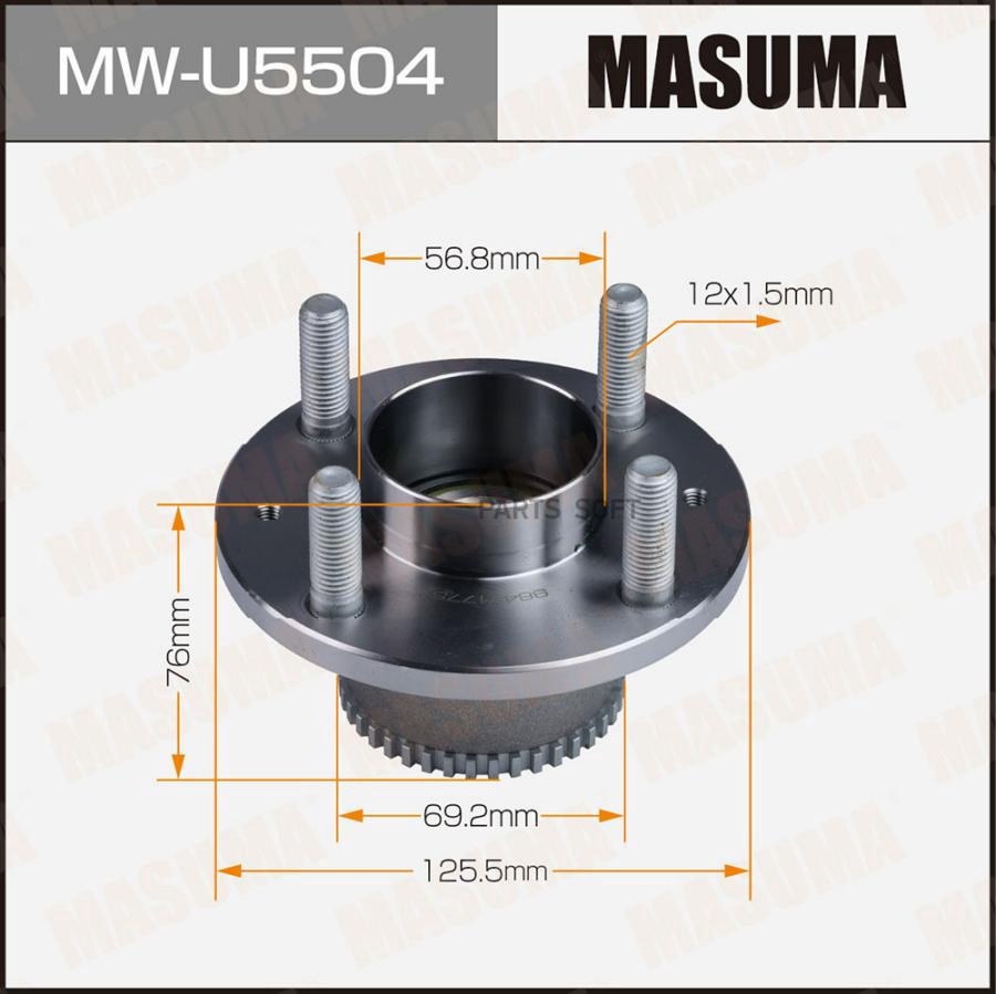 

Ступица колеса задняя с ABS Masuma MW-U5504