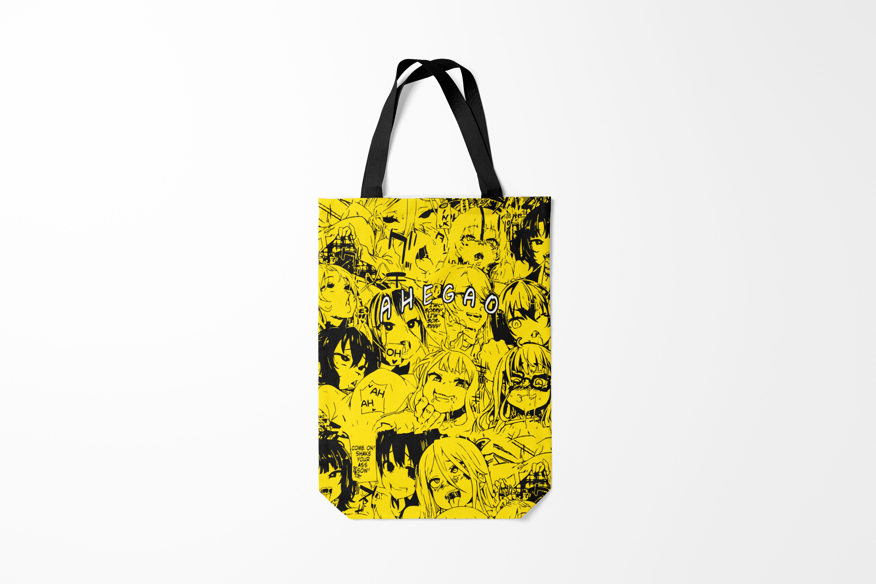 

Сумка шoппер унисекс Burnettie Ahegao yellow,, Ahegao yellow