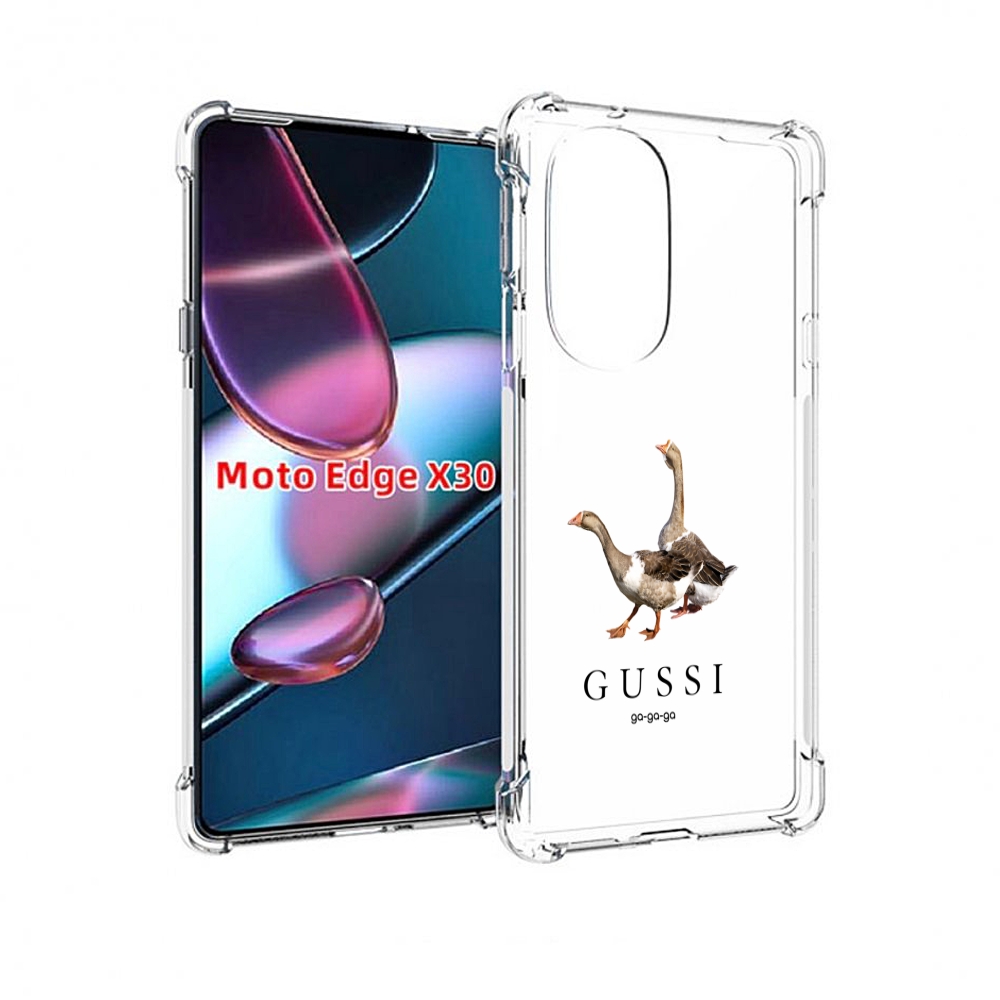 

Чехол MyPads Гусси бренд для Motorola Moto Edge X30, Прозрачный, Tocco