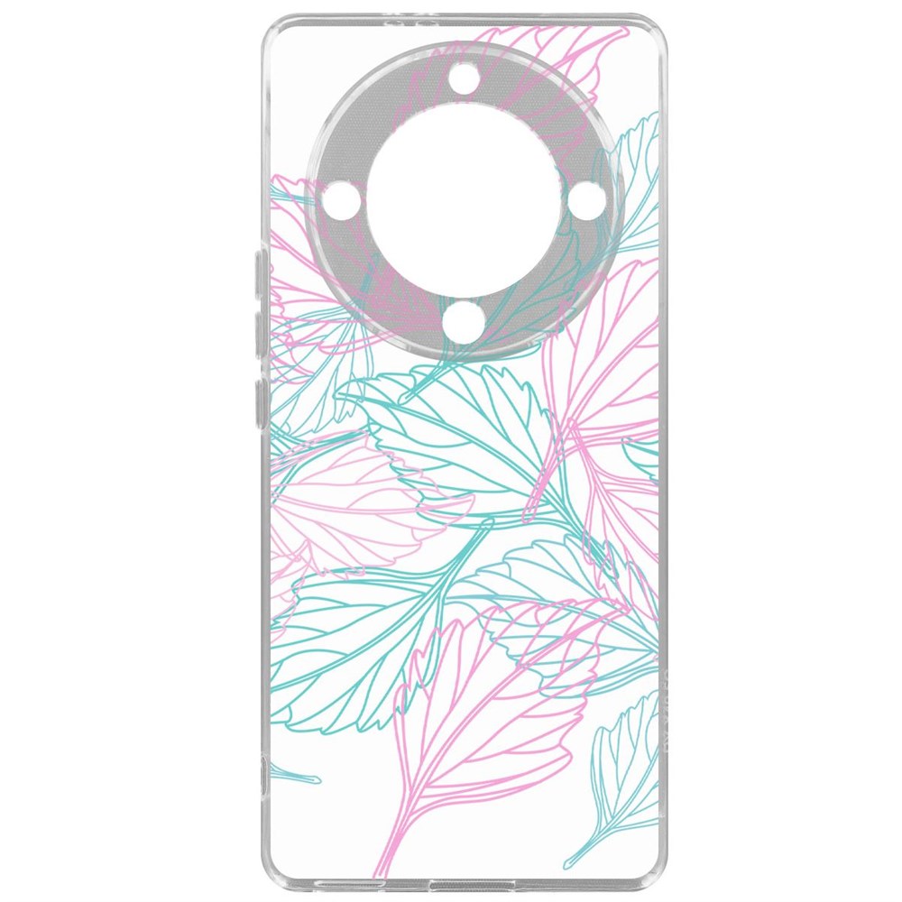 

Чехол-накладка Krutoff Clear Case Листья паттерн для Honor X9a