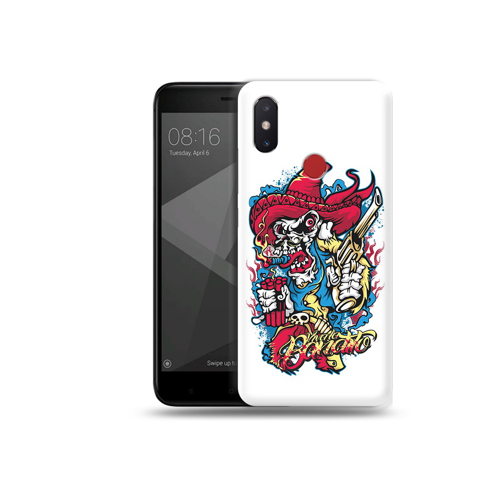 

Чехол MyPads Tocco для Xiaomi Mi 8 SE нарисованный скелет с писталетом (PT113500.331.513), Прозрачный, Tocco