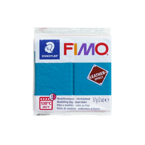 фото Глина полимерная fimo leather effect голубая лагуна staedtler / fimo 8010-369, 57 г.