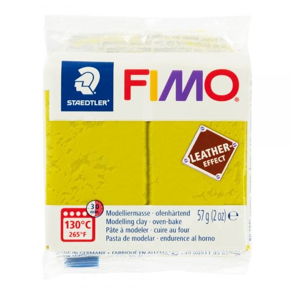 фото Глина полимерная fimo leather effect оливковый staedtler / fimo 8010-519, 57 г.