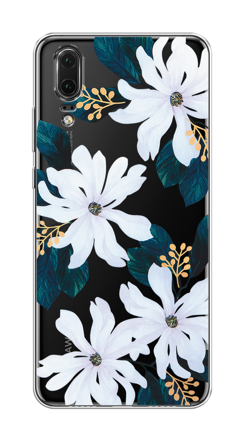 

Чехол на Huawei P20 "Delilah Flower", Зеленый;белый, 64350-1