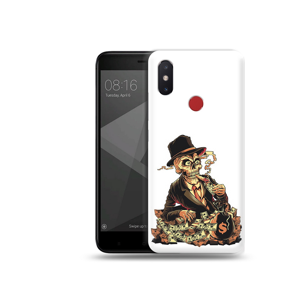 

Чехол MyPads Tocco для Xiaomi Mi 8 SE нарисованный череп с сигаретой (PT113500.331.515), Прозрачный, Tocco
