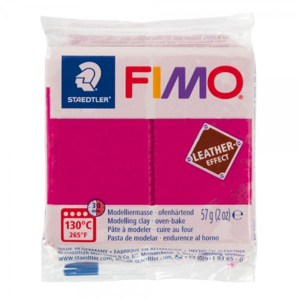 Глина полимерная Leather effect , запекаемая, 57 грамм, ягодный Staedtler / FIMO 8010-229
