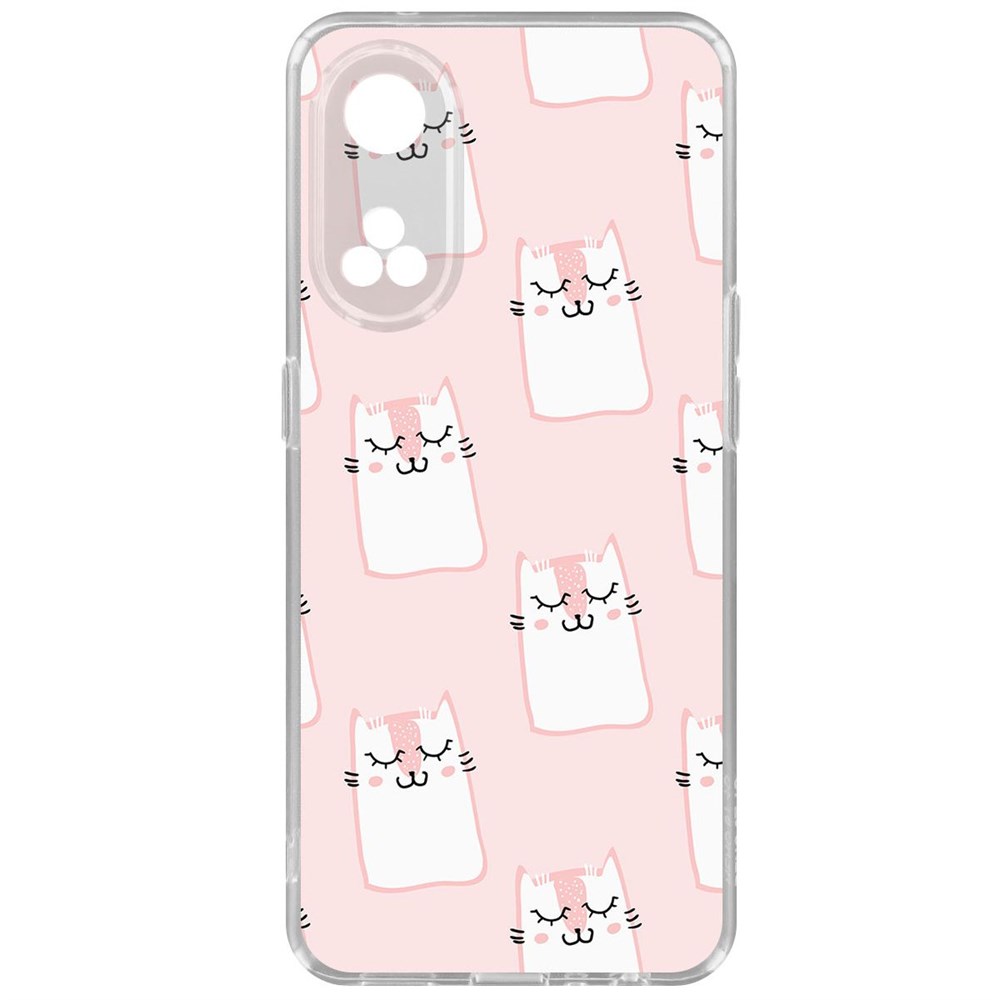 

Чехол-накладка Krutoff Clear Case Котики паттерн для Oppo Reno8T, Прозрачный