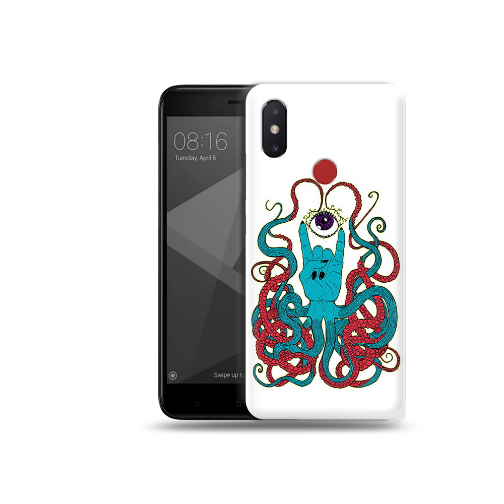 

Чехол MyPads Tocco для Xiaomi Mi 8 SE осьминог-рука абстракция (PT113500.331.530), Прозрачный, Tocco