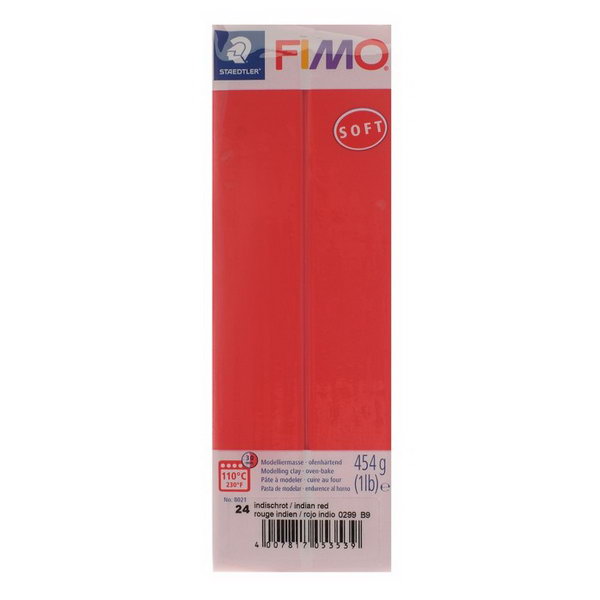 Глина полимерная Soft запекаемая 454 гр рождественский красный Staedtler FIMO 8021-2 1447₽