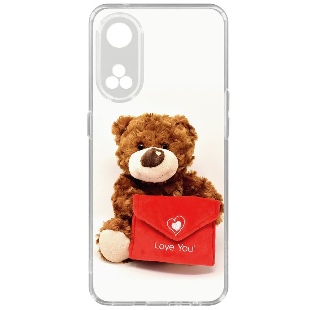 

Чехол-накладка Krutoff Clear Case Медвежонок тебя любит для Oppo Reno8T, Прозрачный