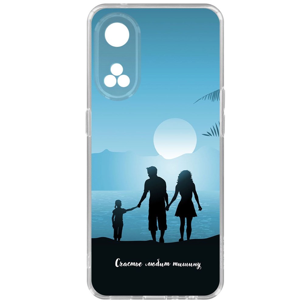 

Чехол-накладка Krutoff Clear Case Счастье любит тишину для Oppo Reno8T, Прозрачный