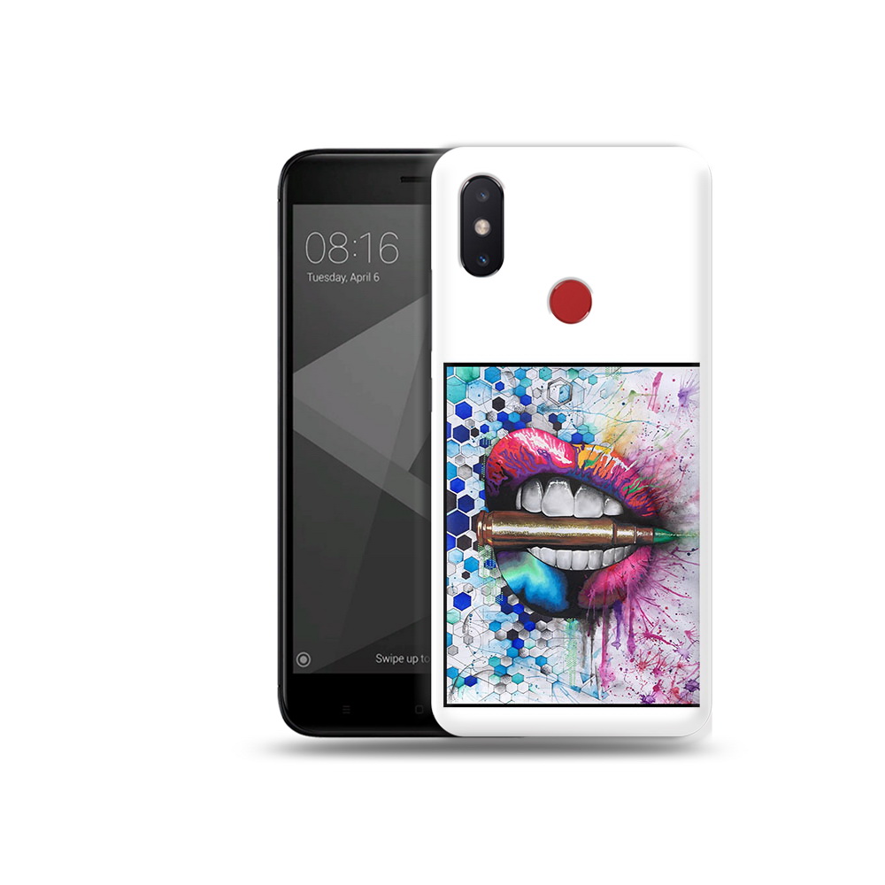 

Чехол MyPads Tocco для Xiaomi Mi 8 SE разноцветные губы с пулей (PT113500.331.571), Прозрачный, Tocco
