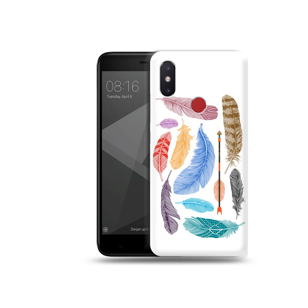 

Чехол MyPads Tocco для Xiaomi Mi 8 SE разноцветные перья (PT113500.331.572), Прозрачный, Tocco