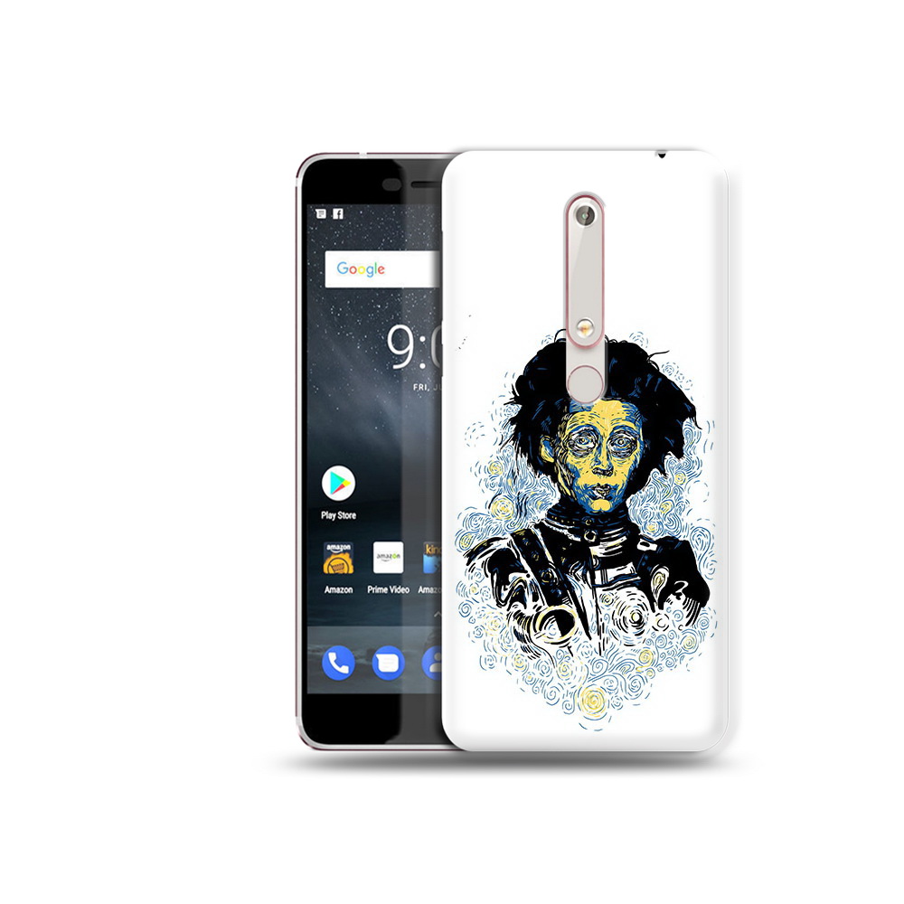 

Чехол MyPads Tocco для Nokia 6 парень черно-белый абстракция, Прозрачный, Tocco