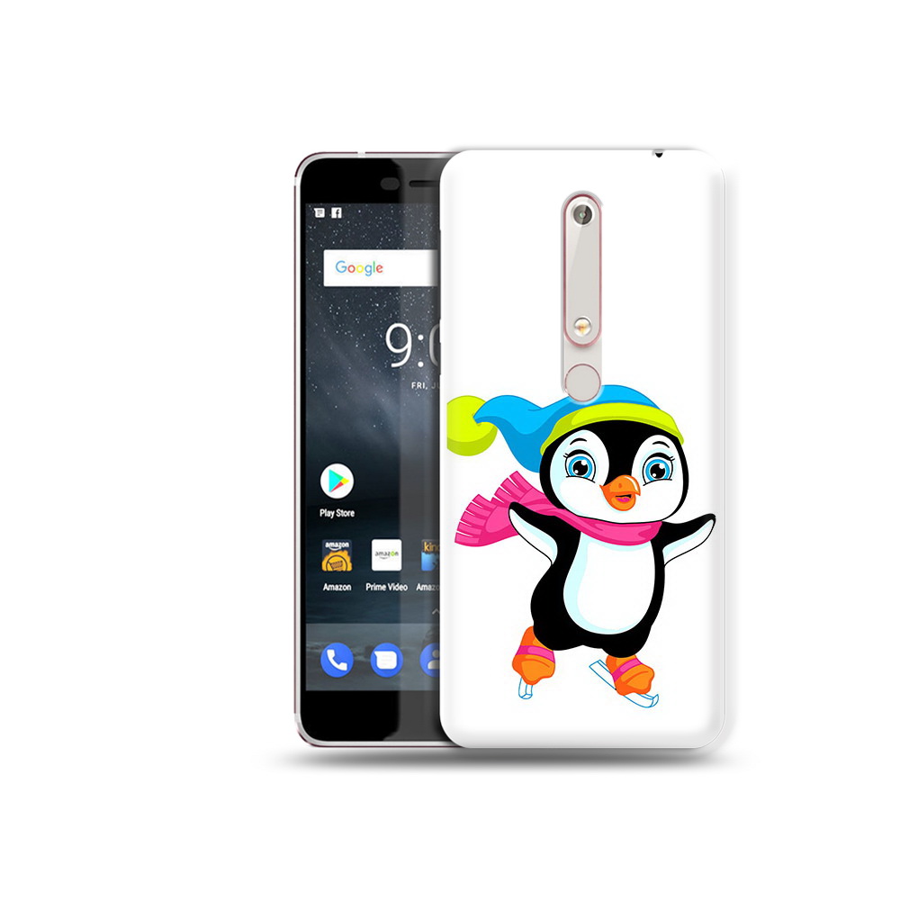 

Чехол MyPads Tocco для Nokia 6 пингвин на коньках, Прозрачный, Tocco