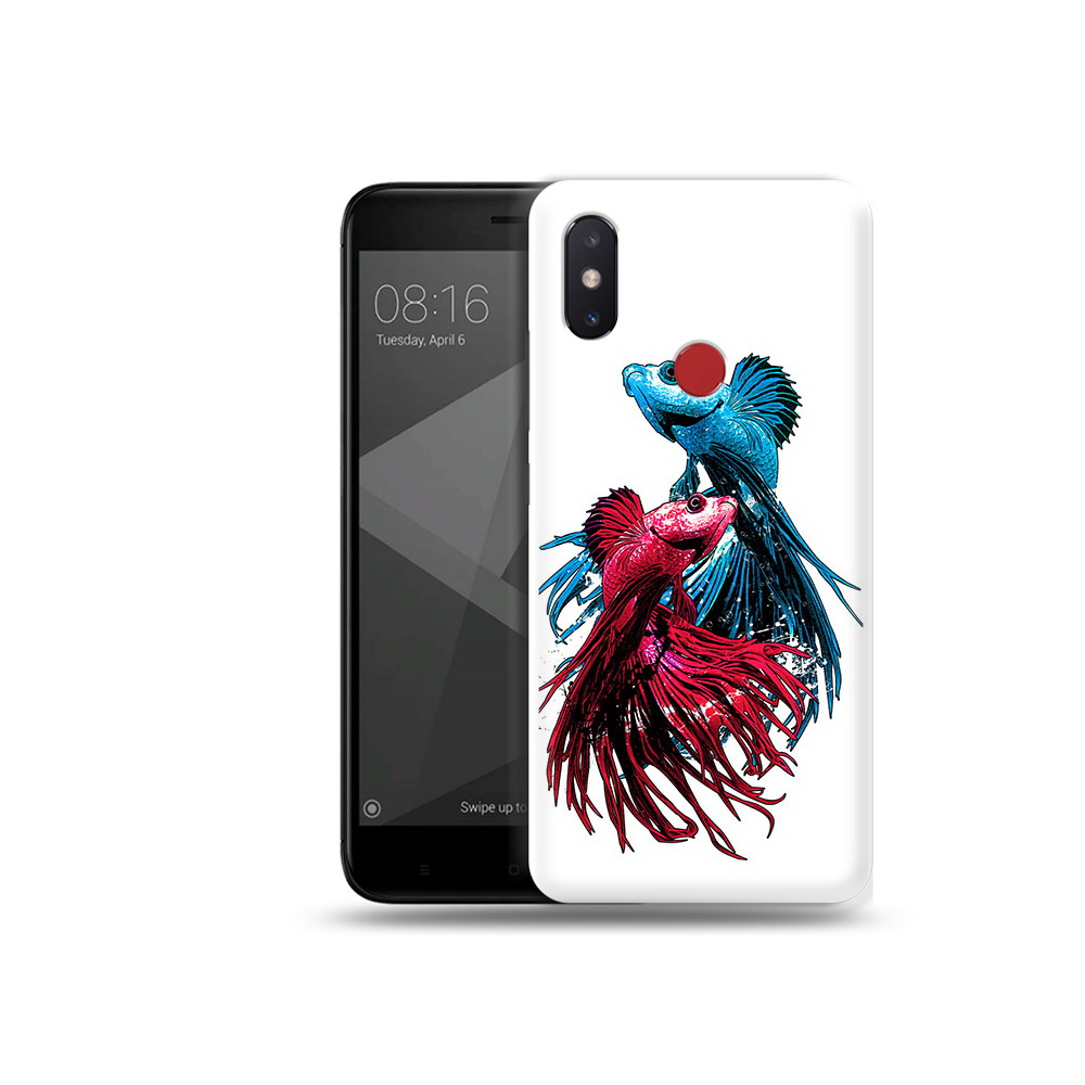 

Чехол MyPads Tocco для Xiaomi Mi 8 SE рыбы петушки (PT113500.331.592), Прозрачный, Tocco