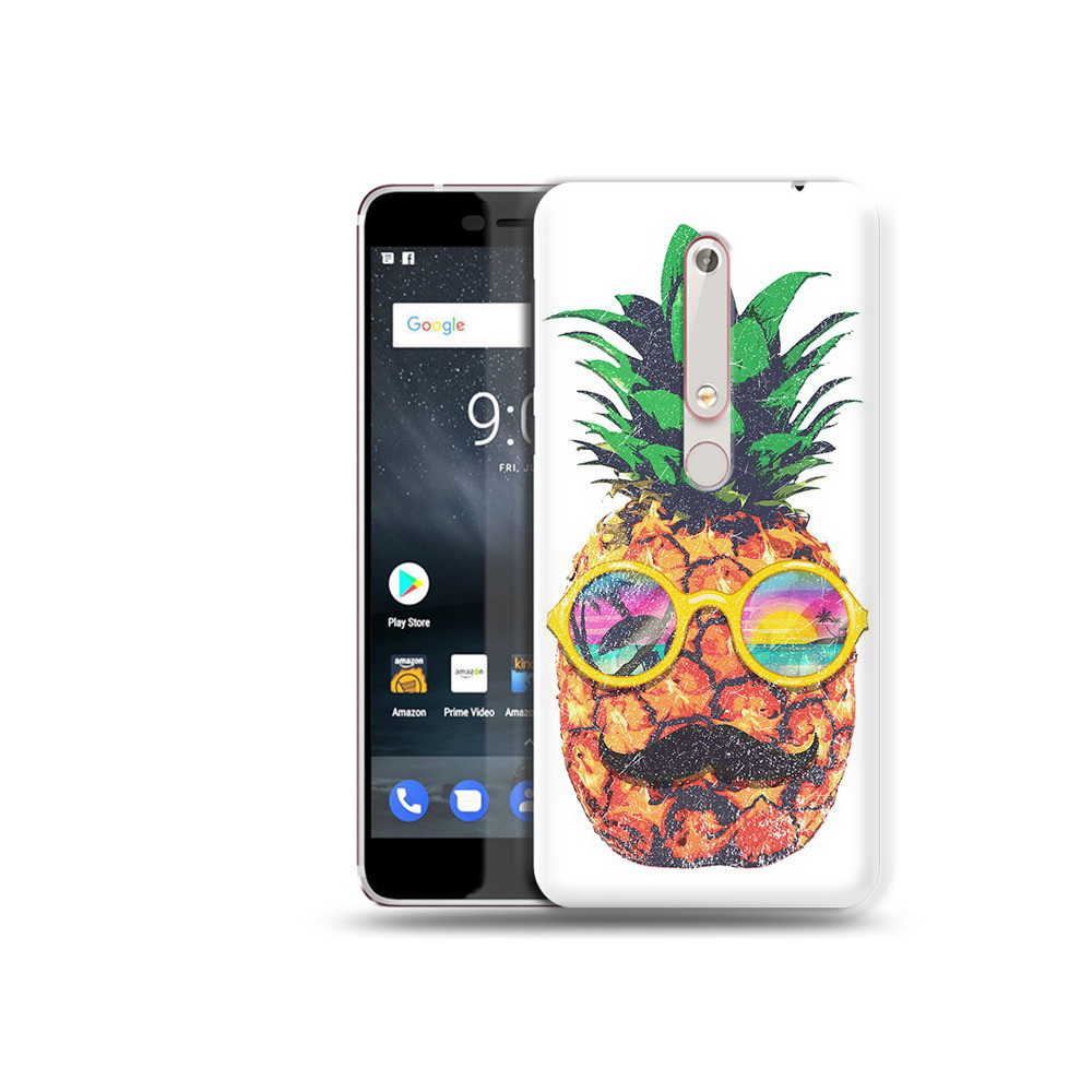 

Чехол MyPads Tocco для Nokia 6 прикольный ананас с лицом, Прозрачный, Tocco