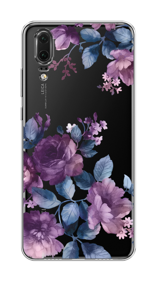 

Чехол на Huawei P20 "Purple Blossoms", Синий;фиолетовый, 64350-1