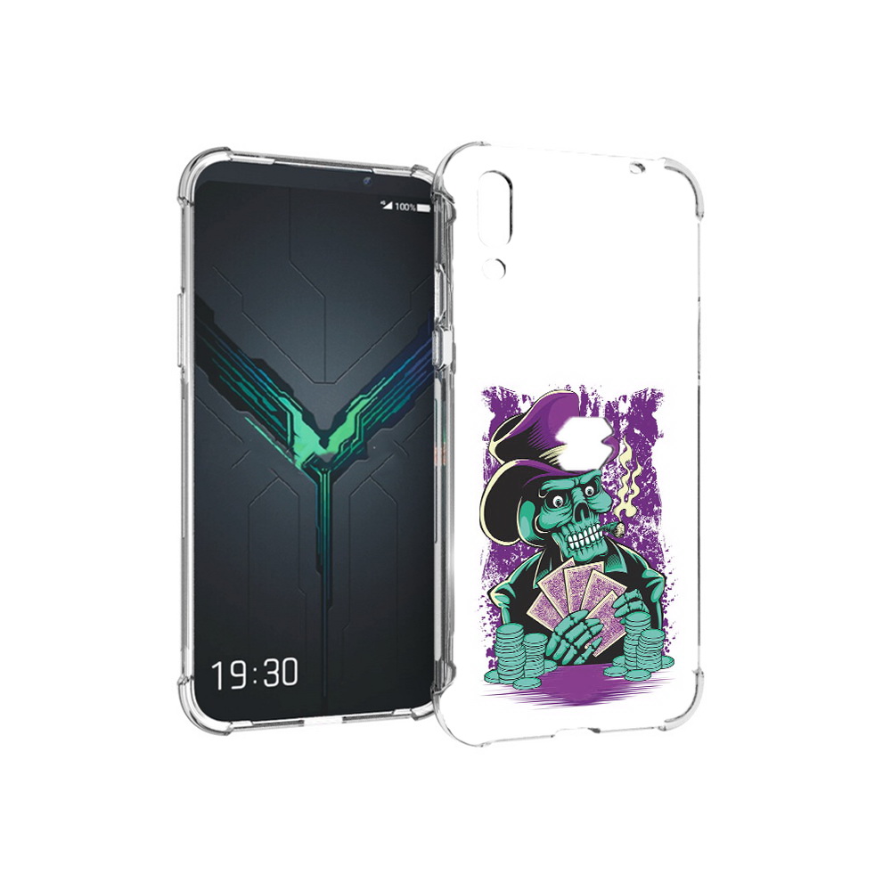 

Чехол MyPads Tocco для Xiaomi Black Shark 2 зеленый череп с картами (PT144492.263.361), Прозрачный, Tocco