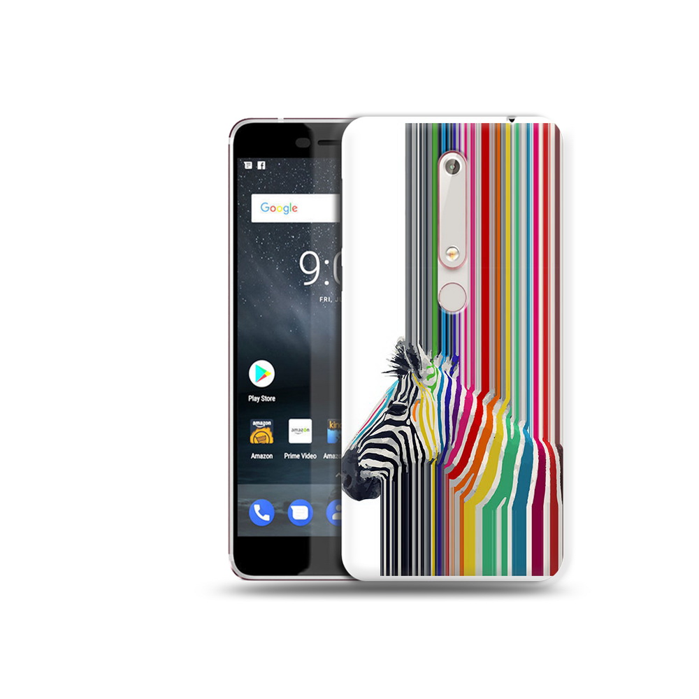 

Чехол MyPads Tocco для Nokia 6 радужная зебра, Прозрачный, Tocco