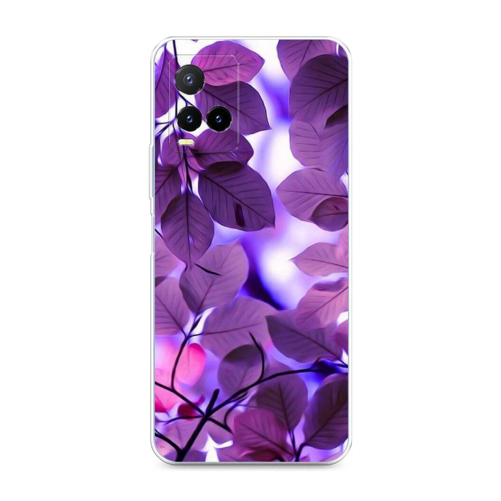 

Чехол для Vivo Y33s/Y21 "Сиреневые листики", Фиолетовый;голубой, 265850-2
